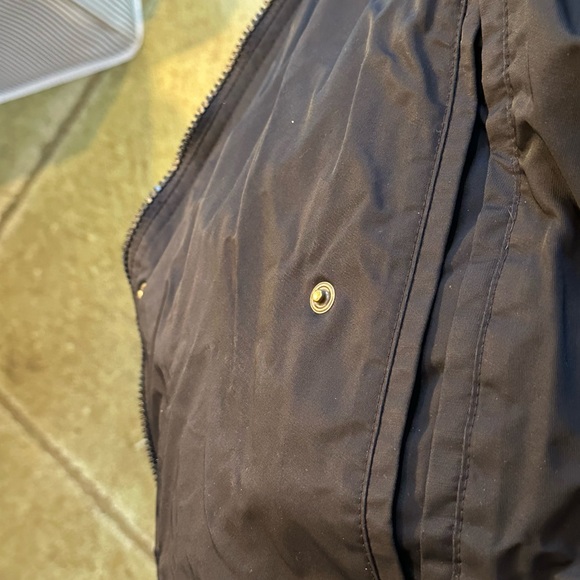 Ava Viv 3x warm mid thigh jacket Blk lined hood snaps zipper drawstring pockets - Picture 6 of 11